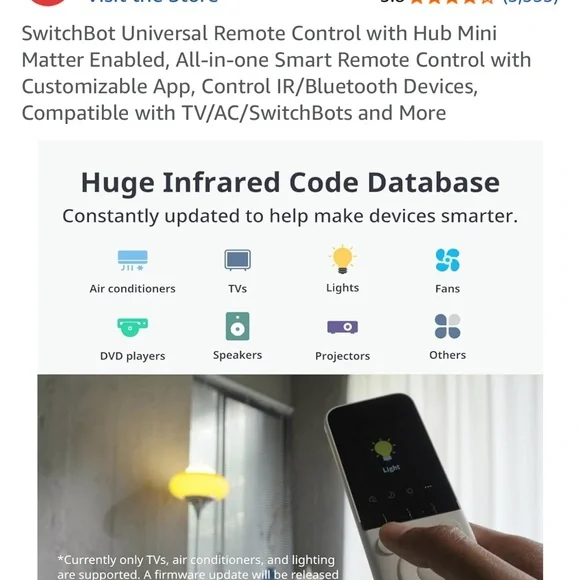 SwitchBot Universal Remote Universal Remote Control with Hub Mini - White - Picture 5 of 10